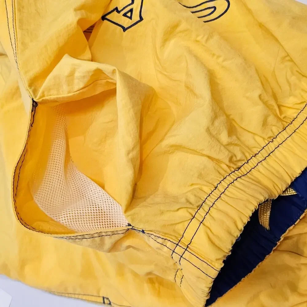 Nautica Drawstring and Elastic Waistband Yellow Swim Trunks Large